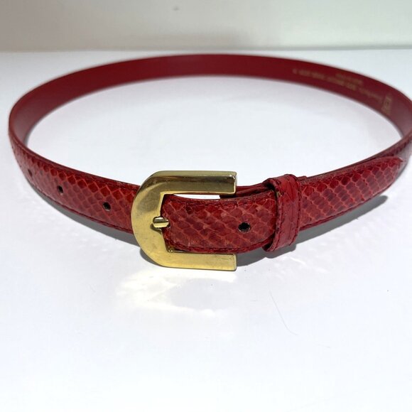 Crown Pacific Genuine Snake Skin Belt Women's Medium Red Western Luxury - Picture 1 of 8